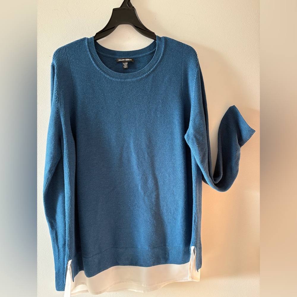 Hilary Radley Woman’s Ribbed Layered Look L/S Sweater XXL. Oversized Fit
